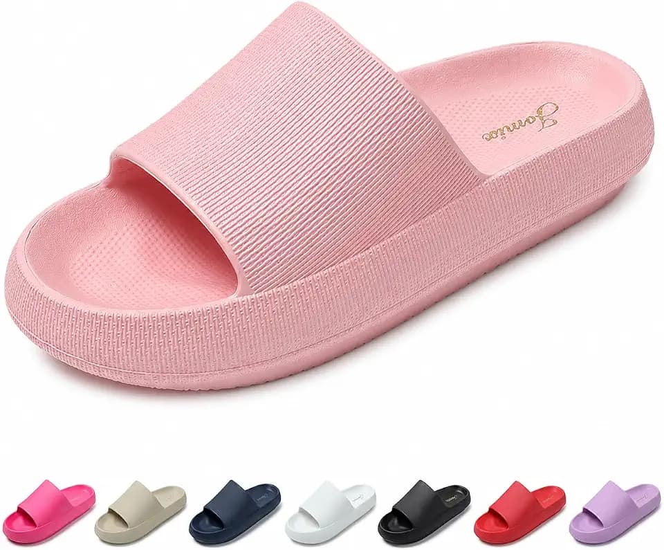 JOMIX Damen Badeschuhe Flach Pantoletten Leicht Schlappen Pantoffeln rutschfeste Badeschlappen Sommer Sanladen