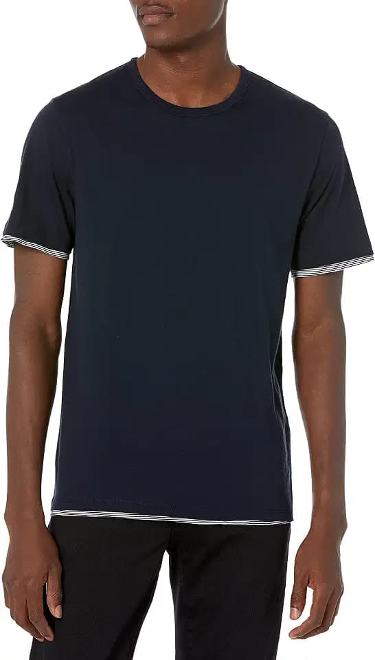 Vince Men's Dbl Layer Stripe S/S