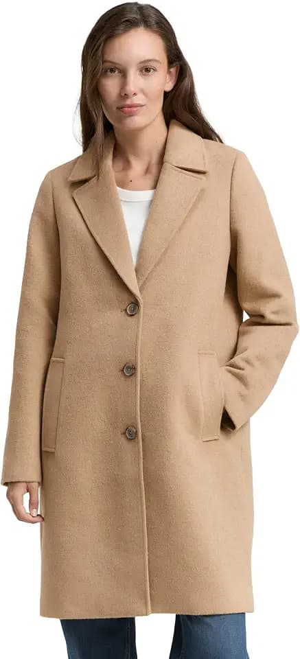 TOM TAILOR Damen 1046603 Wollmantel mit Eingriffstaschen