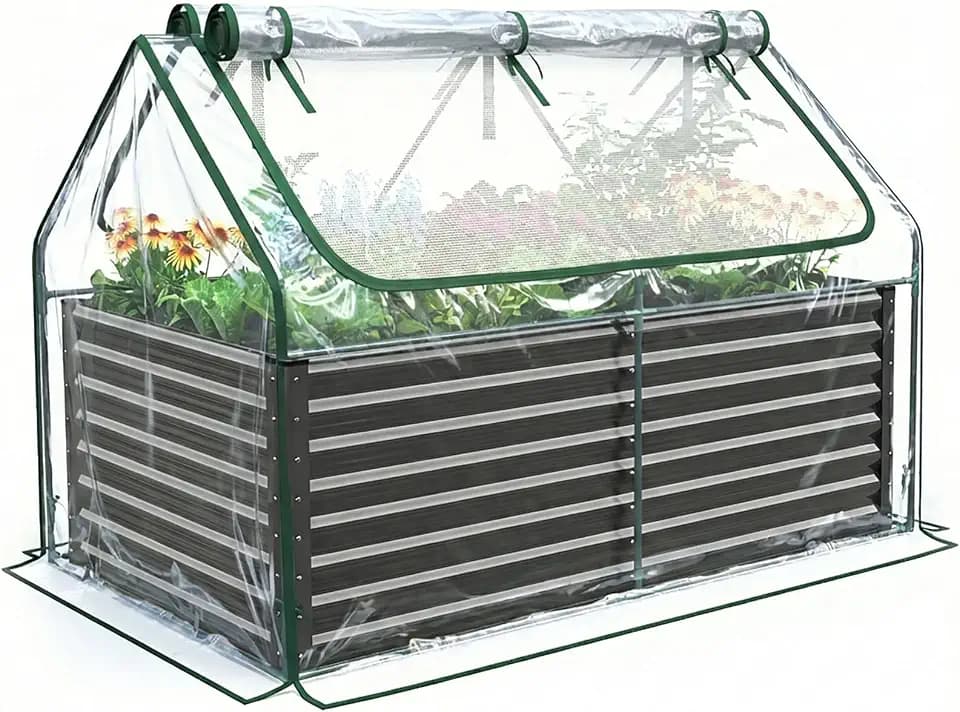 Quictent Large Raised Garden Bed with Cover 6x3x2 ft