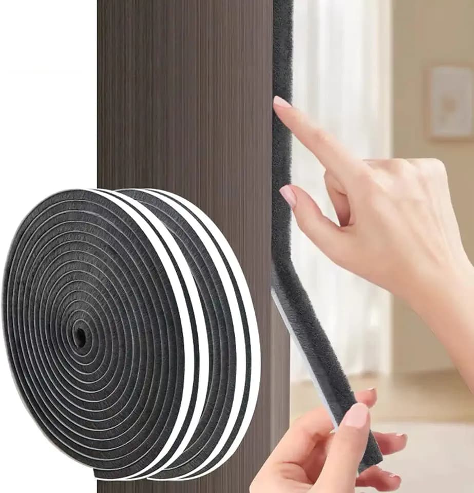 Brush Weather Stripping,0.35in x 66Ft Total, Window Insulation Seal, Door Draft Stopper, Soundproofing, Adhesive Door Seal Strip