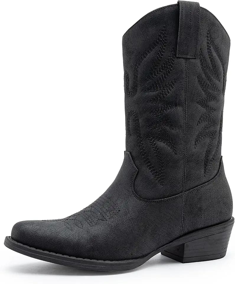 GLOBALWIN Cowboy Boots for Women, Mid-Calf Western Style