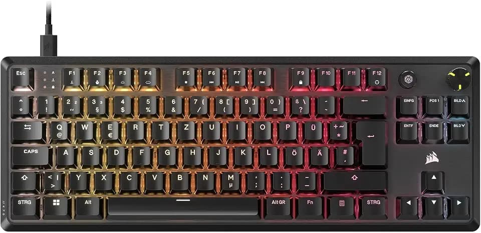 Corsair K70 CORE TKL RGB Mechanische Tenkeyless-Gaming-Tastatur – Schwarz