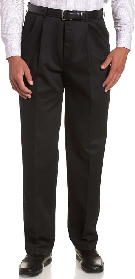 Haggar Herren-Hose für Arbeit bis Wochenende, versteckte erweiterbare Taille, Klassische Passform, Plissierte Vorderseite