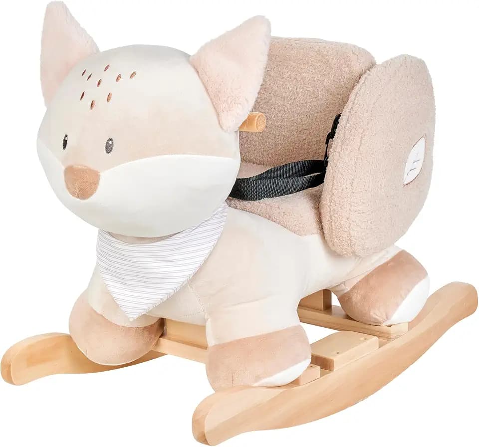 Nattou Schaukeltier, Fuchs Flo, Inkl. Sicherheitsgurt, Fröhliches Hin- und Herschaukeln, Ca. 59 cm, Flo, Oli & Ernest, Polyester/Holz, Flo Mintgrün