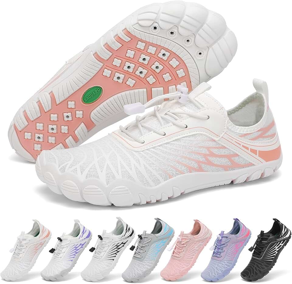 SAGUARO Damen Barfußschuhe Leicht Atmungsaktive Schnell Trocknend Badeschuhe mit Breiter Zehenbox, Gr. 35-43