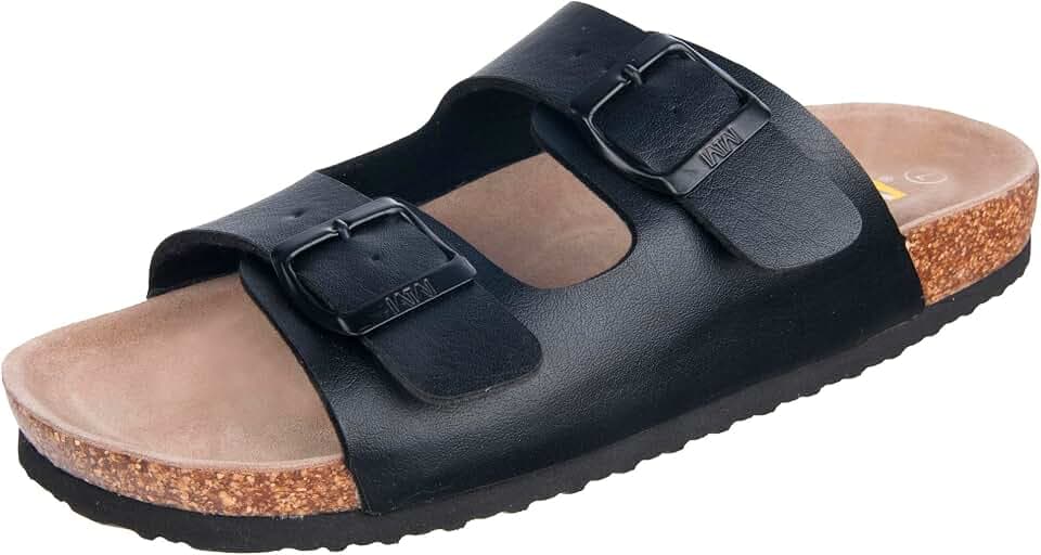 WTW Mens Sandals Comfort Suede Cork Footbed Slides Sandals