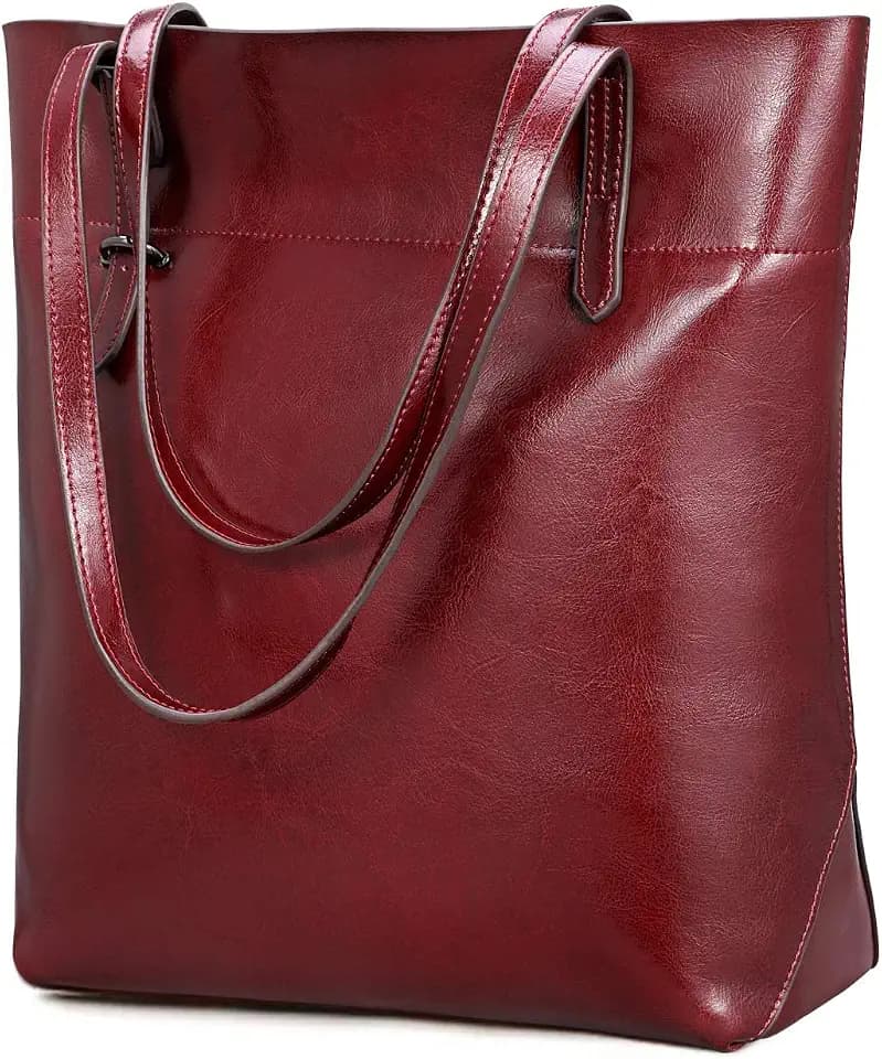 Kattee Vintage Genuine Leather Tote Shoulder Handbag for Woman