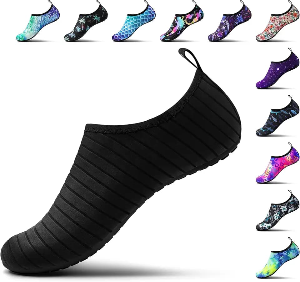 SIMARI Water Shoes for Women Men Swim Aqua Socks Beach Pool Essentials Barefoot Surf River Boat Kayak Sea Yoga Sand Exercise Sport Accessories Breathable Quick-Dry Adult Youth Kid Size SWS001