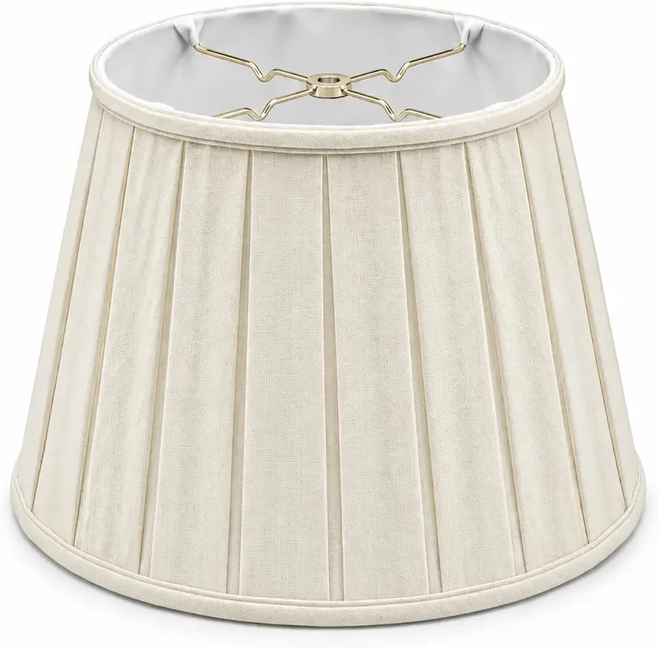 Royal Designs, Inc. Empire English Pleat Lamp Shade, BSO-724-16LNEG, 10.5 x 16 x 11, Linen Eggshell