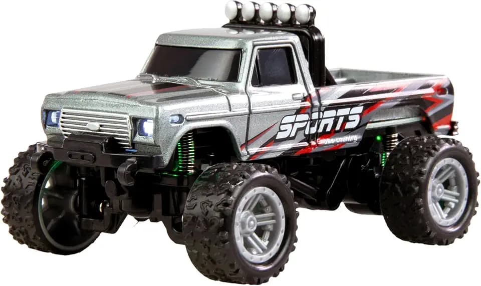 RC-Monstertruck Die Cast 1:64 RTR grau, mit Pistolenfernsteuerung