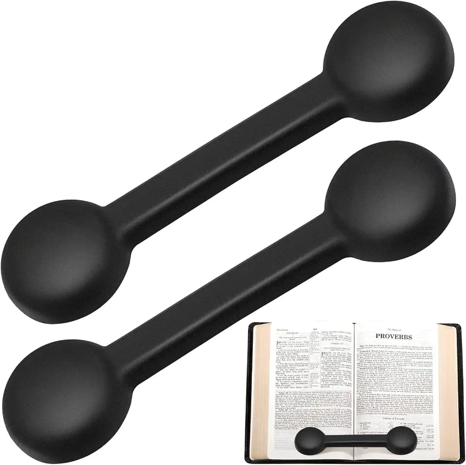 Eersida 2 Pcs Weighted Book Weight Rubber Page Holder Reading,Black