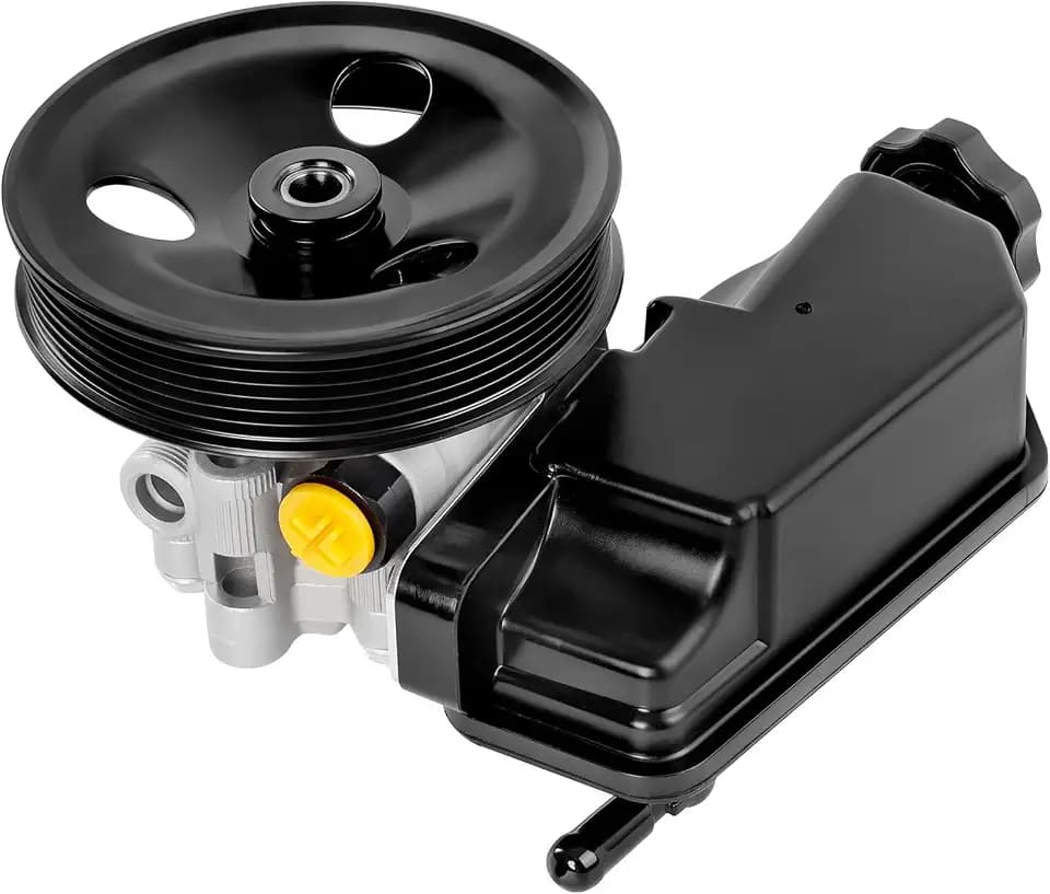 Power Steering Pump with Pulley and Reservoir, Compatible with 2005 2006 2007 Dodge Dakota 3.7L V6 / 4.7L V8, Replace #21-5429, 9605429, 52855186AH, 52855186AD, 52855186AE, 52855186AF, 52855186AG