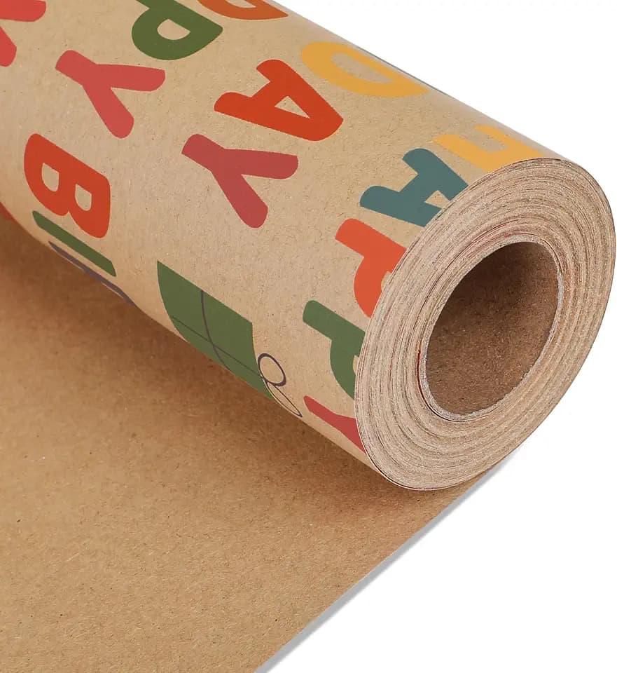 NESCCI Birthday Wrapping Paper,Gift Wrapping Paper Roll-17 inch X 32.8 Feet