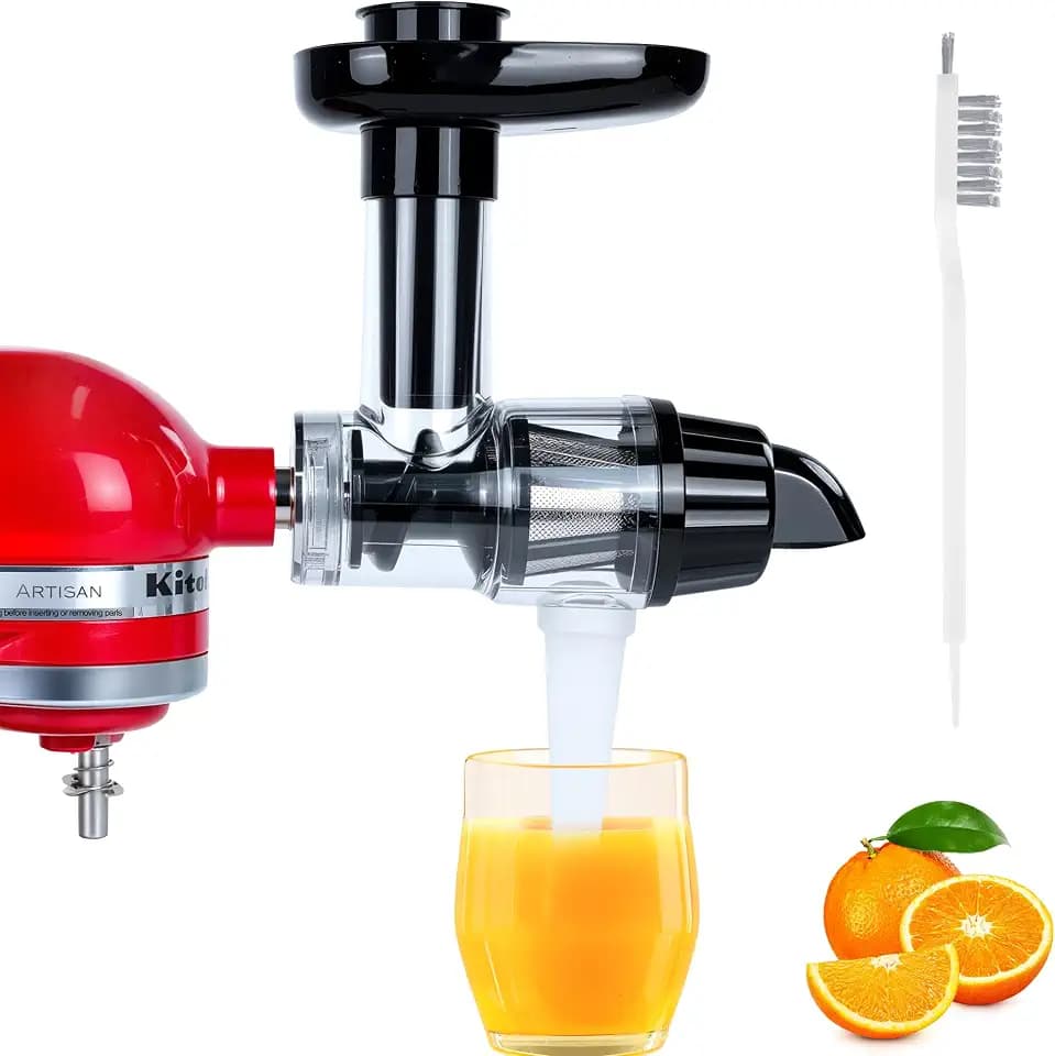 Kauender Entsafter Aufsatz, Kompatibel mit Kitchen Aid Standmixern, Kaltpressen Entsafter Aufsatz mit Reinigungsbürste