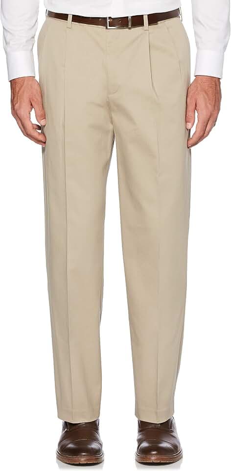 Savane Men's Ultimate Performance Pleated Chino Pants