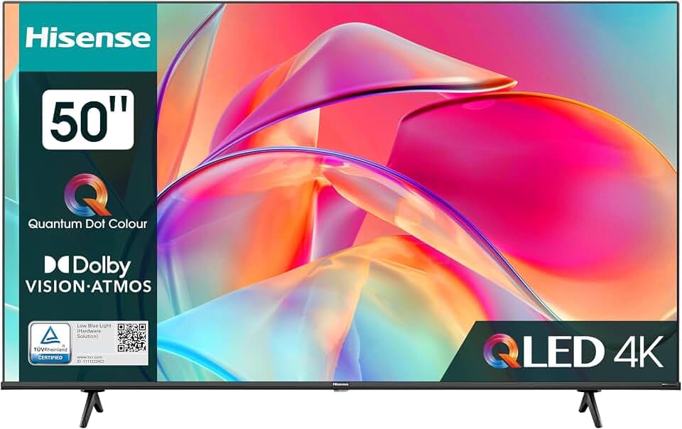 Hisense 50E7KQ QLED Smart TV 127cm (50 Zoll), 4K, HDR10, HDR10+ decoding, HLG, Dolby Vision, DTS Virtual, 60Hz Panel, Bluetooth, Alexa Built-in, VIDAA Voice, schwarz [2023