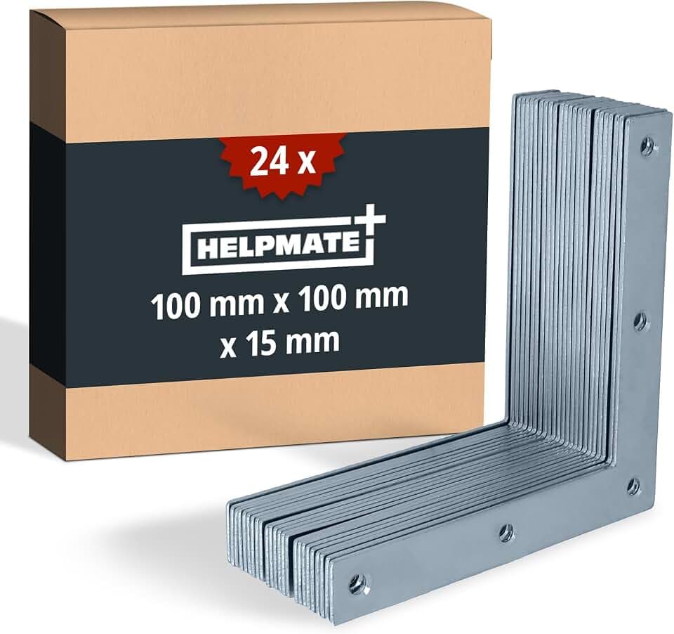 HELPMATE – Flachwinkel 100x100x15 mm – 24 Stück – galvanisch verzinkt