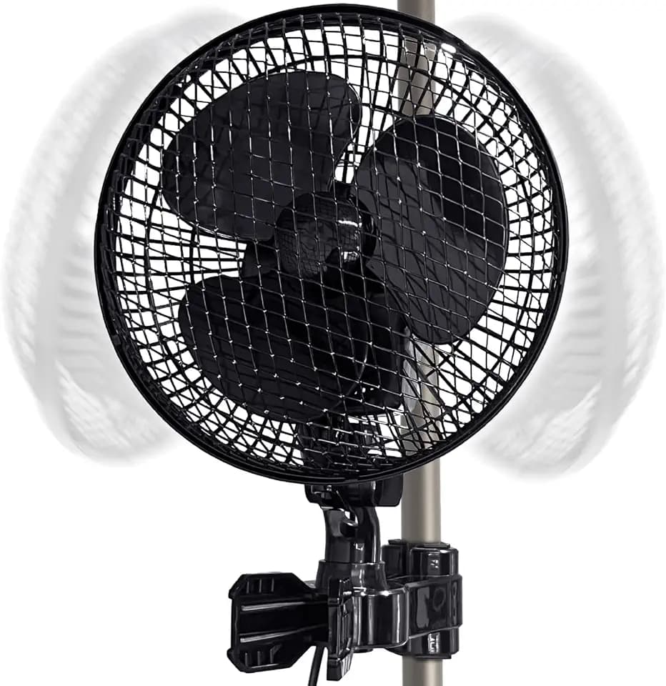 [Verbesserte] Oszillierend Grow Clip Ventilator 2 Stufen für Growbox/Zelt