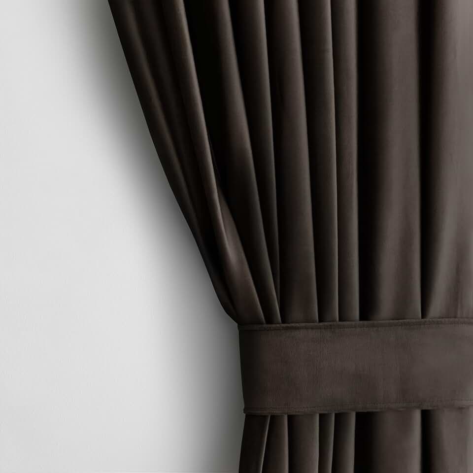 RESTILO Set Vorhang H 270 x B 140 cm mit Raffhalter 54 x 10 cm Optik Velvet