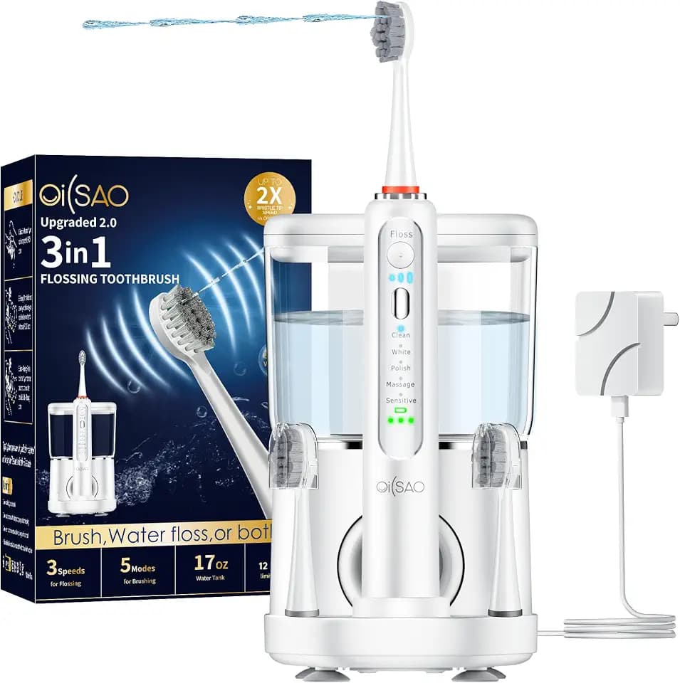 Electric Toothbrush with Water Flosser,Professional Flossing Toothbrush,W