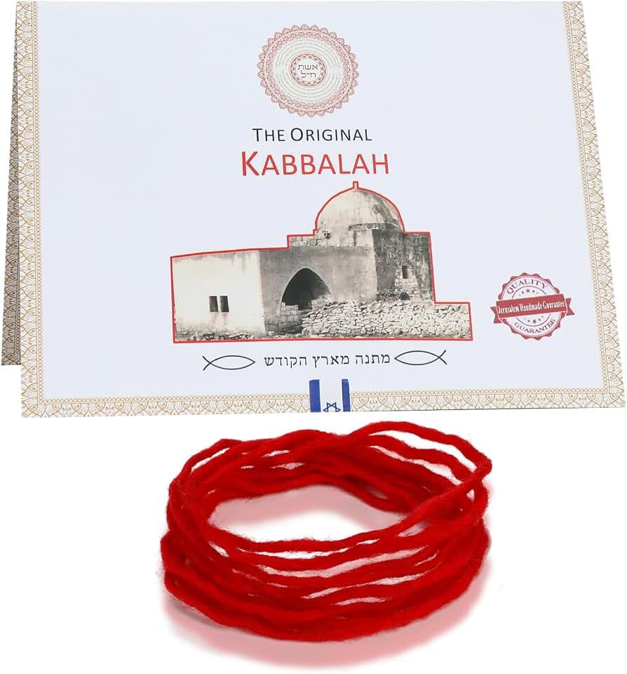 Kabbalah Armband Rote Schnur, Israelische Kabbalah Rotes Armband Original 1.5M, Glücksbringer Gesegnet am Grab Der Rachel Inklusive Anleitung ＆ Echtheitszertifikat für Männer, Frauen ＆ Geliebte