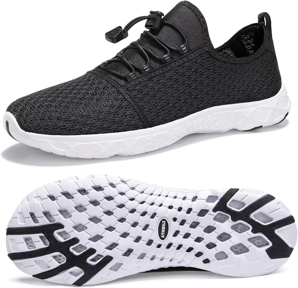 ATHMILE Water Shoes for Men Women Barefoot Hiking Swim River Beach Knit