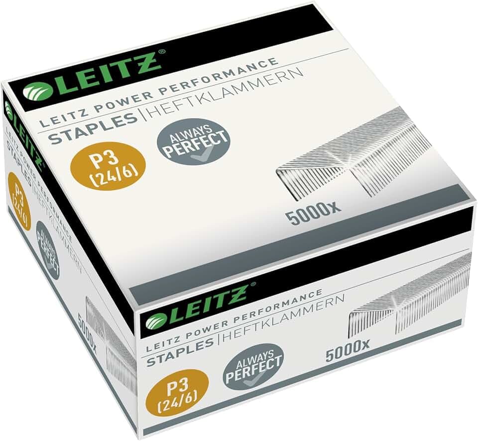 Leitz Power Performance P3 Heftklammern, 24 x 6 mm, 5000 Stück, verzinktes Metall, 54990000