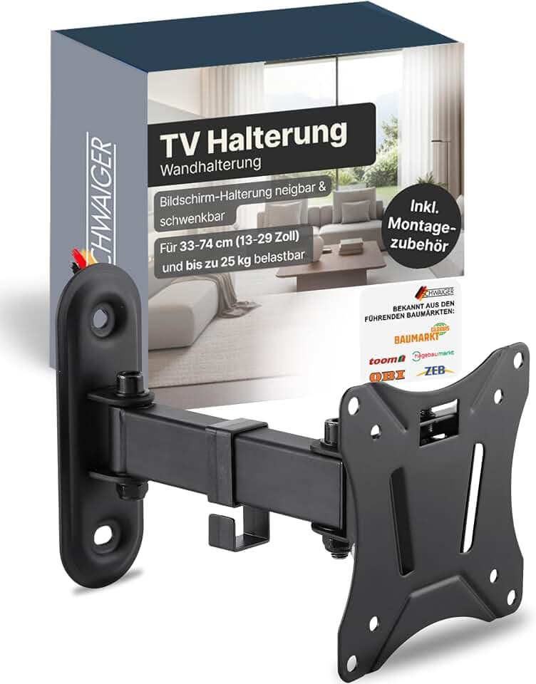 SCHWAIGER TV-Wandhalterung Fernseher-Halterung Mounting für Displays 13-29