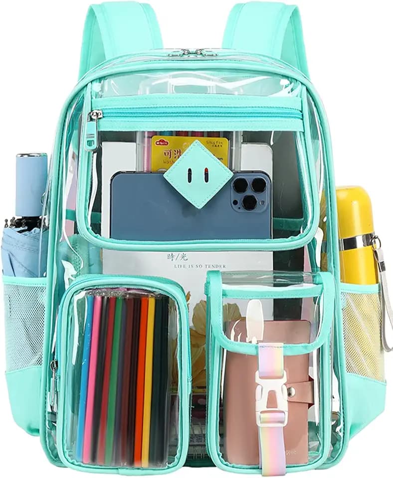 Clear PVC Backpack Heavy Duty See Through School Bookbag