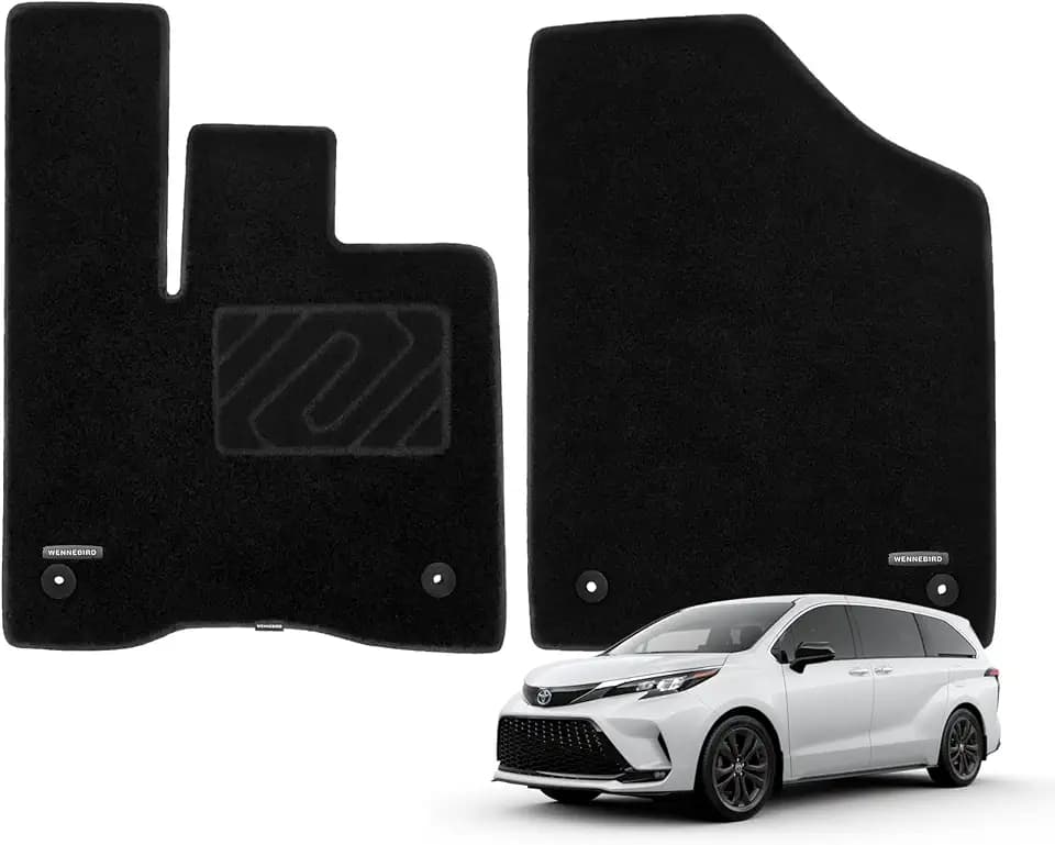 WENNEBIRD Front Carpet Floor Mats for Toyota Sienna 2021-2026, 2Pc