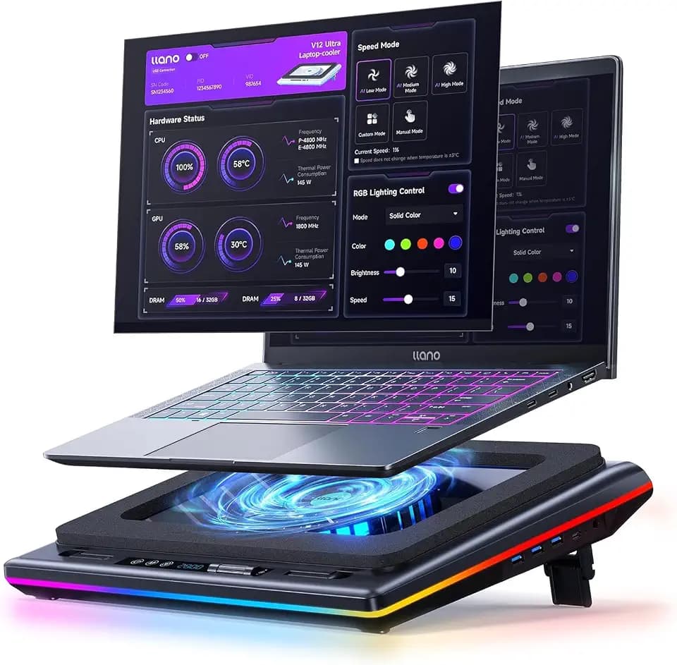 llano V12 Ultra Laptop Kühlpad mit intelligenter Softwaresteuerung