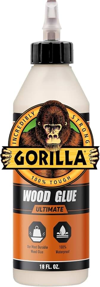 Gorilla Ultimate Waterproof Wood Glue, Natural Color, 18 oz