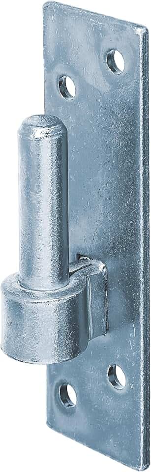 Alberts 867607 Kloben auf Platte | Süddeutsche Form mit DI oder DII-Haken | galvanisch blau verzinkt | Dornmaß Ø14 mm | Platte 130 x 40 mm | 10er Set