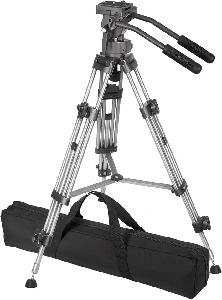 Ravelli Professional 55" 65mm Video Camera Tripod with Fluid Drag Head, and Heavy Duty Carry Bag [AVTP]