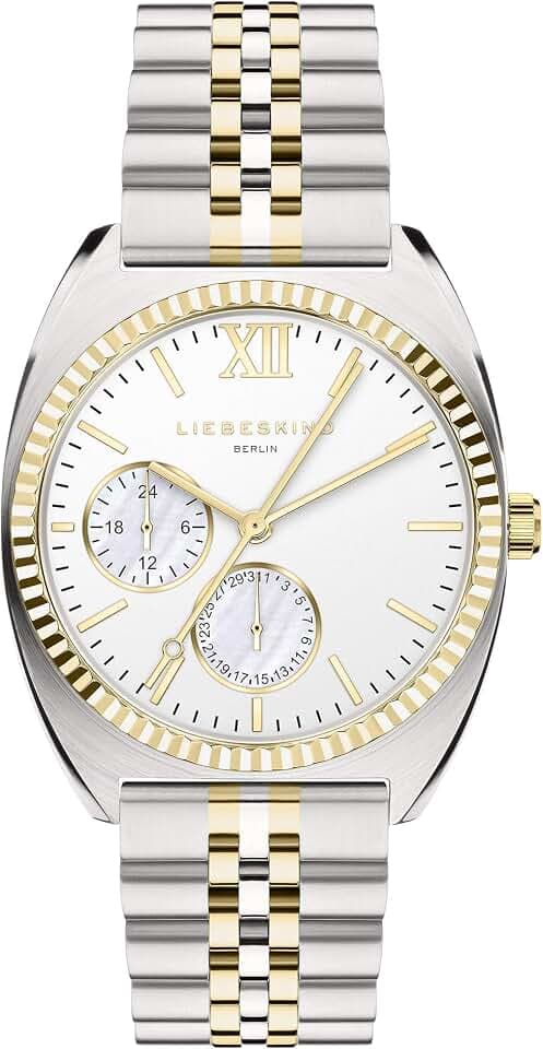 Liebeskind Berlin Damen Multifunktionsuhr – Quarzuhr 33 mm – Rundes Gehäuse – Edelstahlarmband – Modernes Design – 10 ATM wasserdicht
