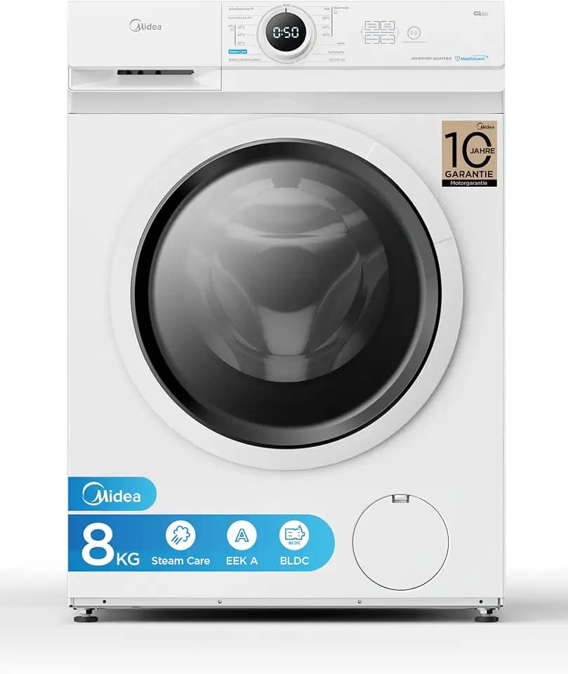 Midea Waschmaschine 8 kg Energieklasse A 1400 U/min Weiß MF10EW80B