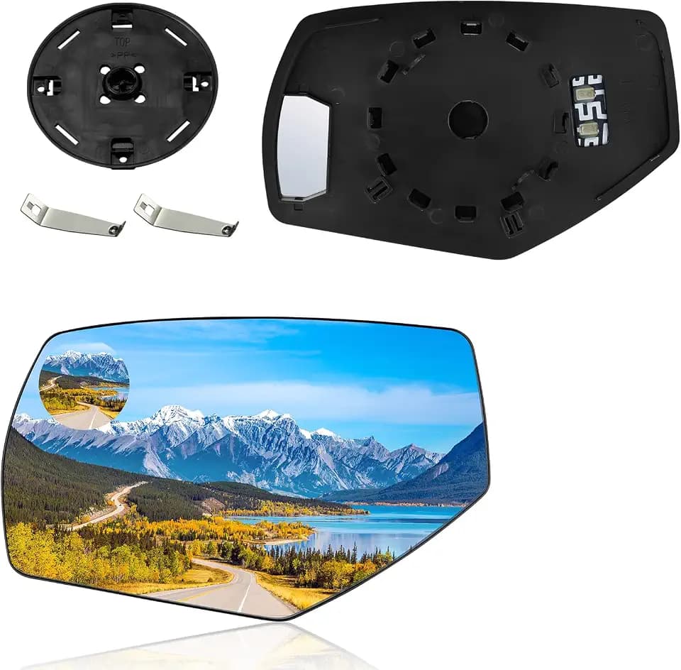 BDFHYK Driver Side Heated Mirror Glass Compatible with Chevy Silverado, Compatible with GMC Sierra 1500 2500HD 3500HD, Side View Exterior Mirror with Backing Plate, GM1324145 22919747