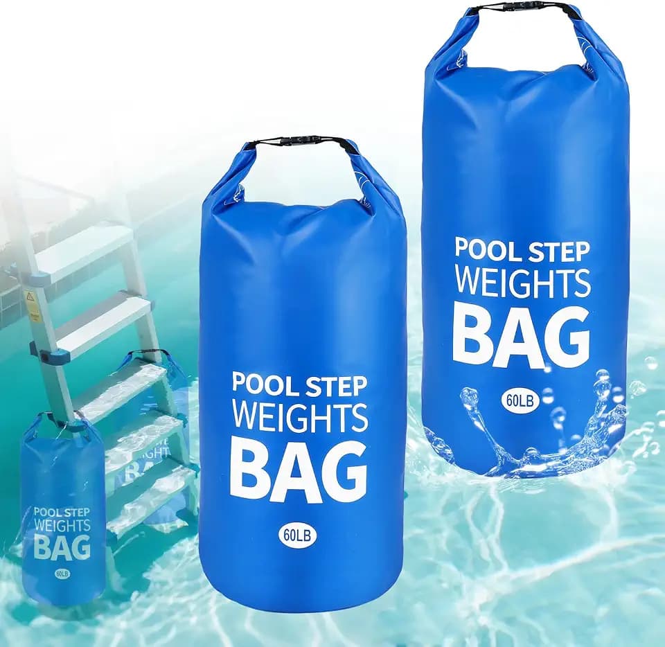 2 Pack 25L/60LB Pool Step Weights for Pool Ladders, 500D PVC Heavy-Duty Pool Stair Anchors, Secure Weights for Above Ground and In-Ground Pool Steps