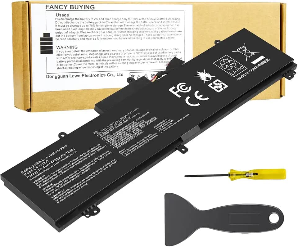 C41N1837 Laptop Battery for ASUS ROG Zephyrus G15 GA501I GA502 GA502D GA502DU GA502GU GA502IV GU502 GU502DU GX502GW GX532GV GU532GW GU502LU GU502LW GU502LV GX502LXS GX502GV GX502GW 0B200-03380100
