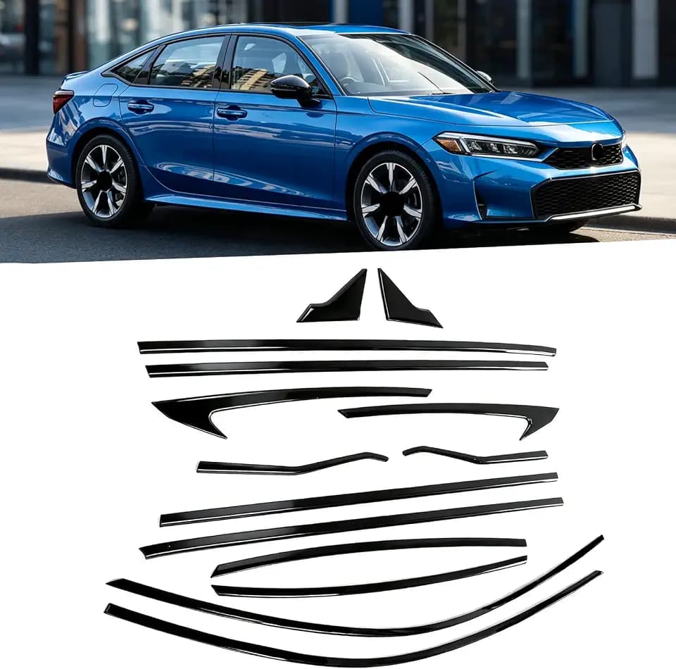 MotorFansClub Stainless Steel Window Trim Molding Fit for Honda Civic
