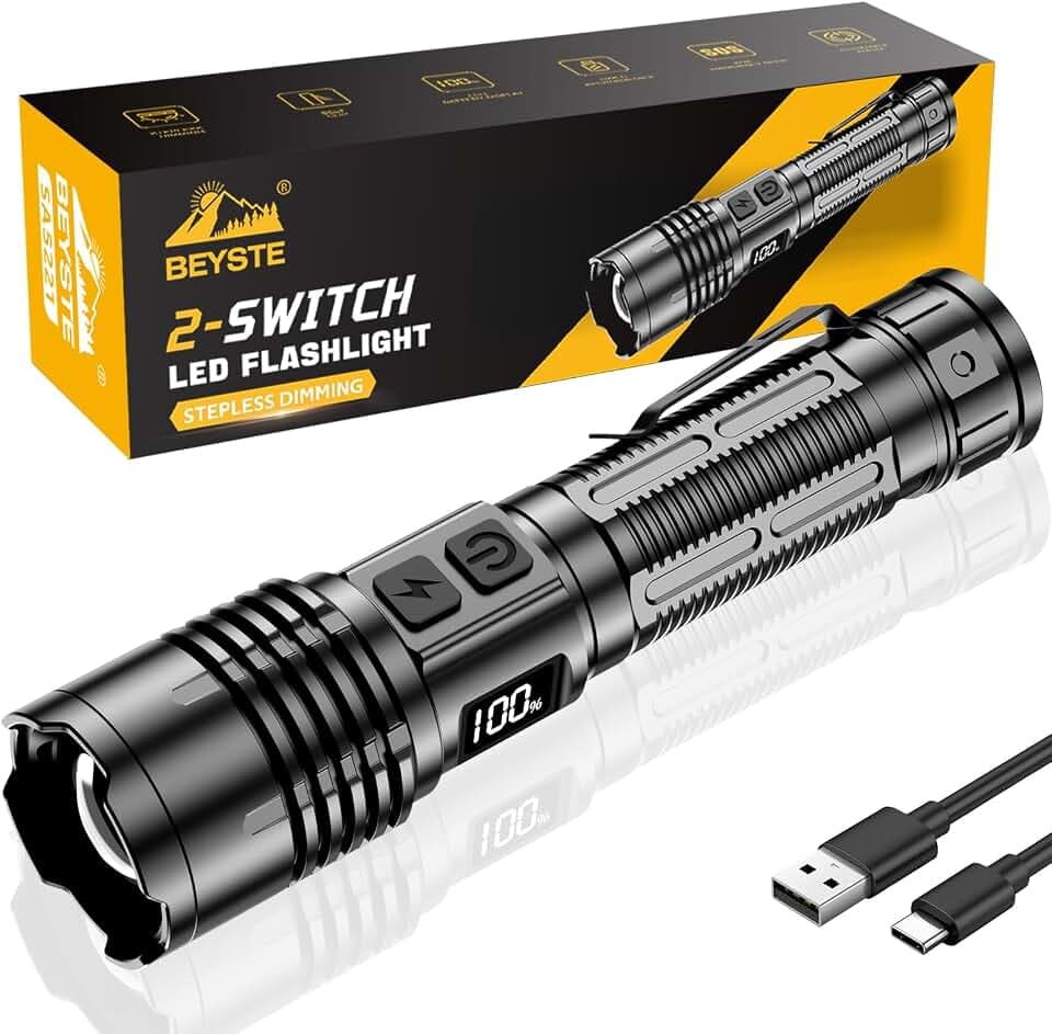 Taschenlampe LED Aufladbar 1000000 Lumen Extrem Hell - 1500m