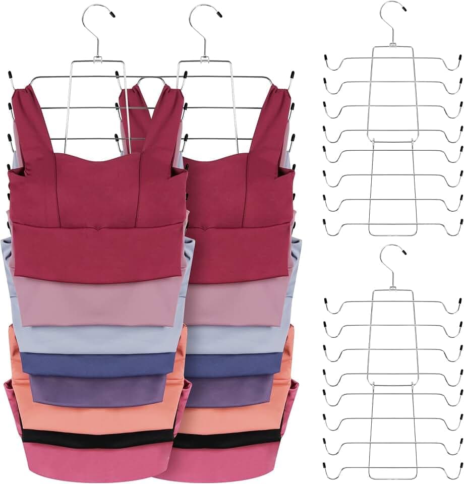 ZEDODIER 4 Pack Tank Top Hanger, Bra Organizer for Closet, Space Saving