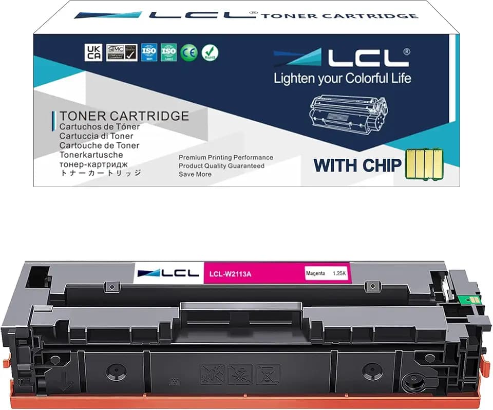 LCL 206A Magenta Toner Cartridge with Chip Replacement for HP W2113A Toner