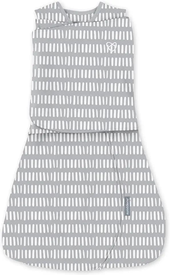 Ingenuity SwaddleMe Arms Free Umwandelbarer Baby Pucksack, Größe 3-6 Monate, 6,4-8,2 kg, Ärmchen gepuckt oder frei, 1,0 TOG - Dashed Lines