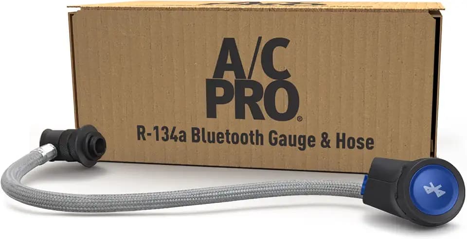 A/C Pro Smart Charge Bluetooth Car Air Conditoner R-134a Refrigerant Gauge & Hose, Car Air Conditioner Recharge Tool, App-Guided Diagnostics & Pressure Monitoring (Refrigerant Not Included)