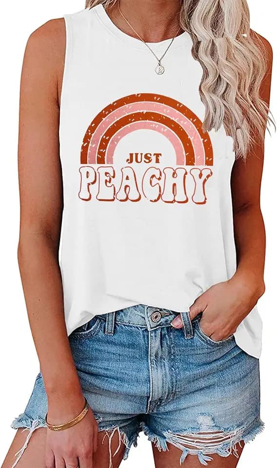 IRISGOD Womens Tank Tops Loose Fit Summer Cute Graphic Sleeveless Shirts
