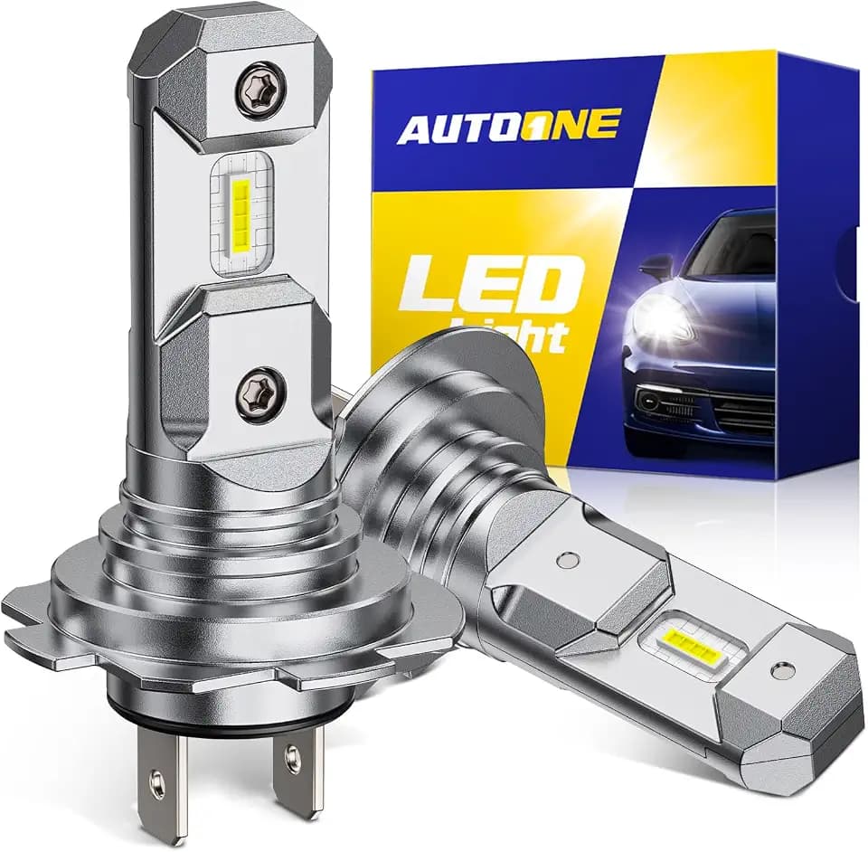 AUTOONE H7 LED Bulb, 1200% Brighter 6500K Cool White, No Adapter Required