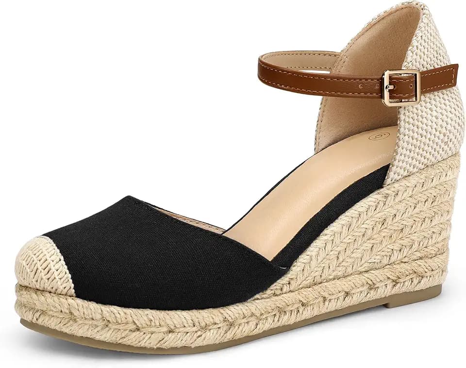 mysoft Women's Platform Espadrille Wedge Sandals Closed Toe Summer Shoes