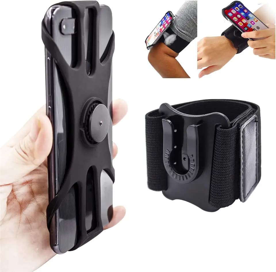 2in1 Phone Armband Running Wristband Phone Holder, Detachable Running Accessories Cycling Fishing Walking Strap For iPhone 11 12 13 14 Pro Max Mini XS Plus, Galaxy S20 s21 Ultra S10 Note 20 10